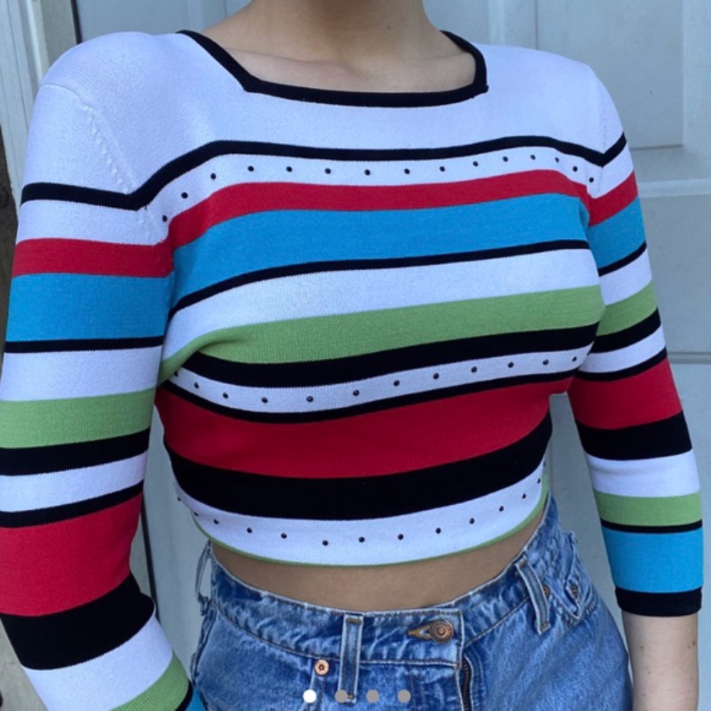 Y2k Striped Knit Long Sleeve 😇👍💖
